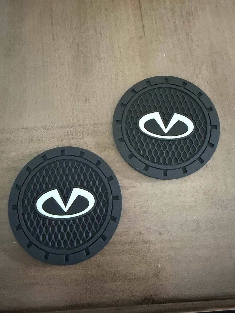 Infiniti Logo Anti-Slip Silicone Car Cup Holder Coasters - 2 Piece Set